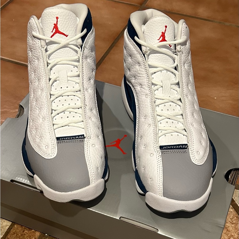 French Blue White Red Jordan 13 🏀 Gray Toe 🔥 size 8.5 M 10 W 🔥 Sale 💙🤍❤️